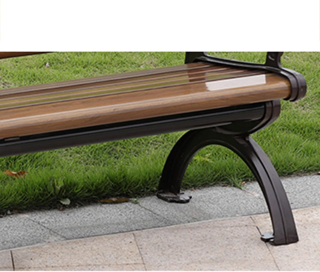 HZEPDVT Banc de Jardin en Aluminium for Trois Personnes avec Dossier et accoudoirs, résistant aux intempéries et à la Rouille, Banc de terrasse à Lattes métalliques