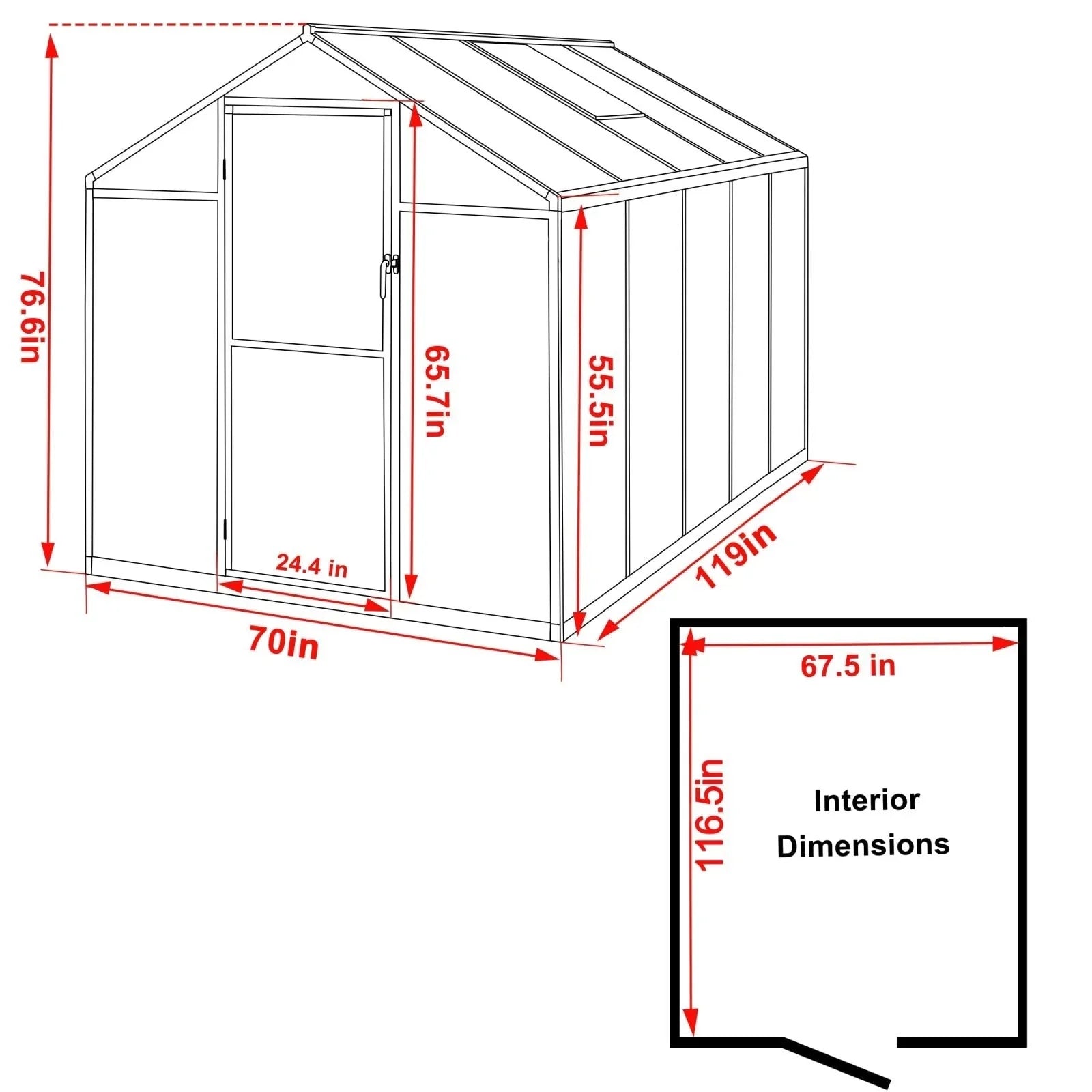 Serre de jardin aluminium VEIKOUS avec évent de toit réglable et porte verrouillable Grise