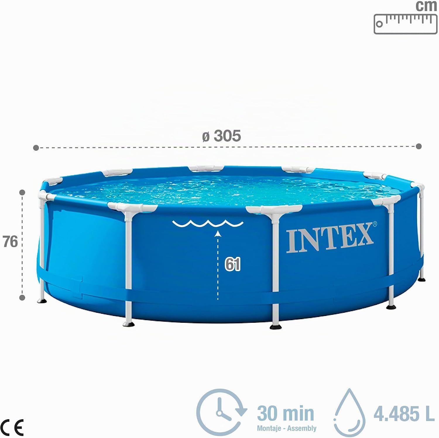 Intex Metal Frame Piscine démontable Sans épurateur 305 x 76 cm Bleu 28200NP
