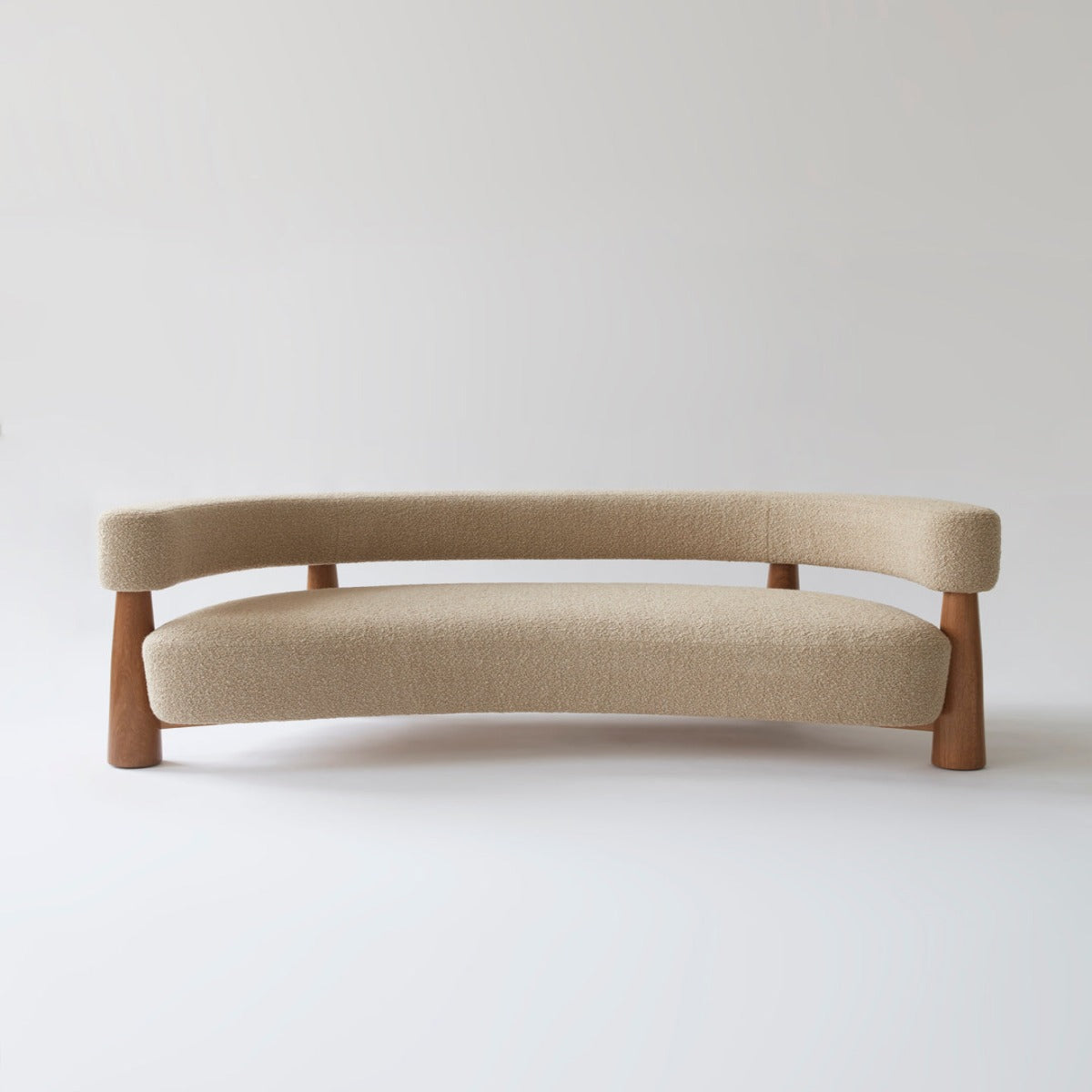 Faber 3 Seater Oak Wood Sofa White