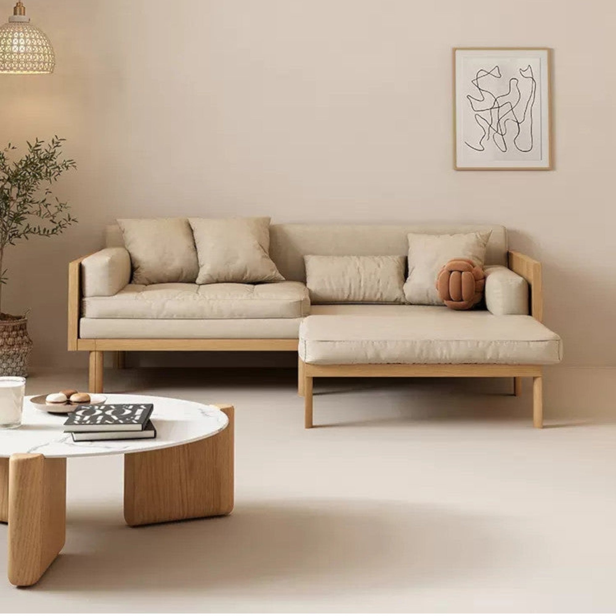 Nismaaya Multifunction Pull Out Sofa Cum Bed Solid Wood Frame