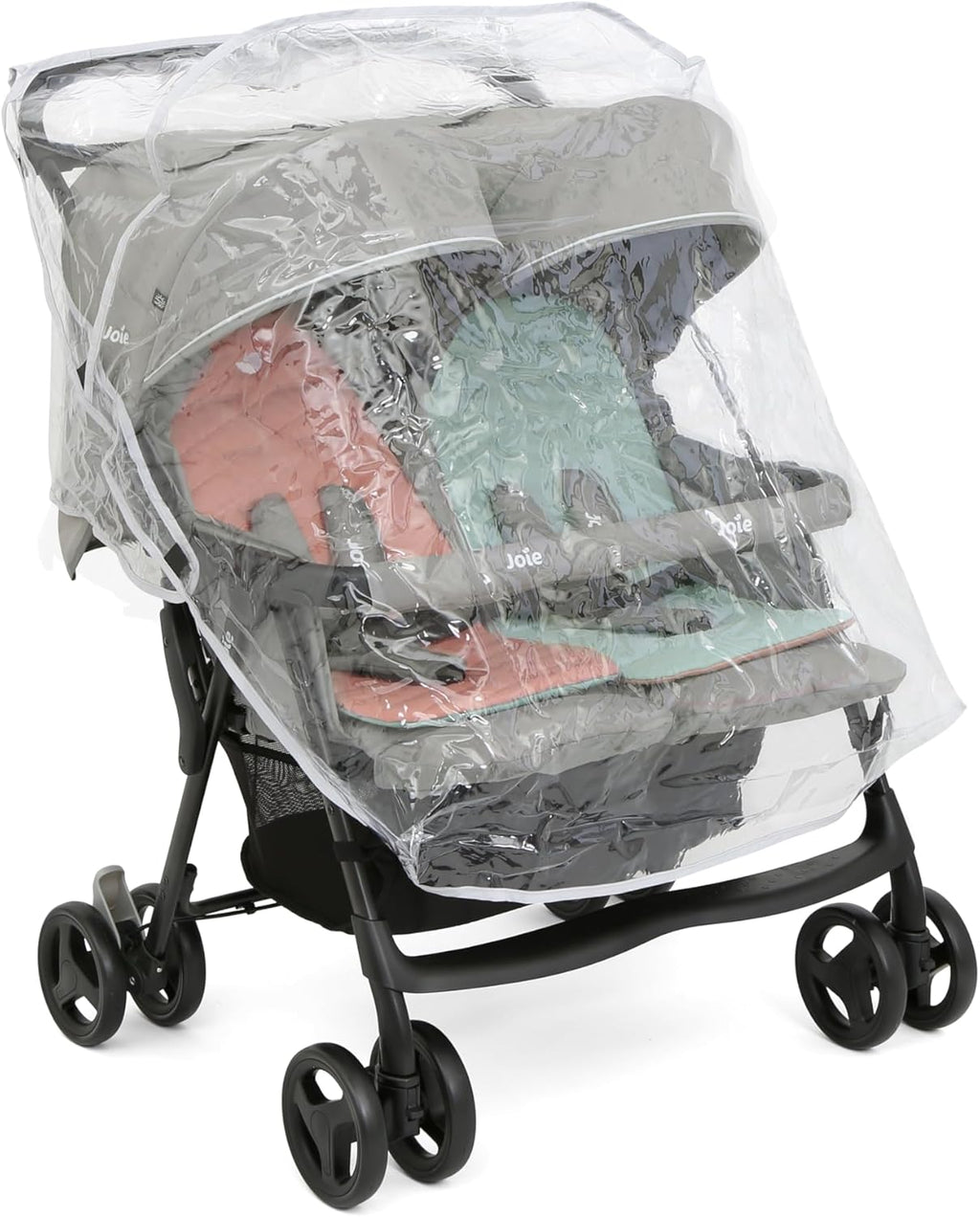 Joie - Aire™ Twin - Poussette Double - Sièges Inclinables Indépendants - Harnais 5 Points - Suspension 4 Roues - Pliage Facile Et Compact - Capotes UPF 50+ - Dès la Naissance