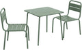 sweeek - Table de Jardin Enfant métal + 2 assises Vert de Gris Anna. 48x48cm
