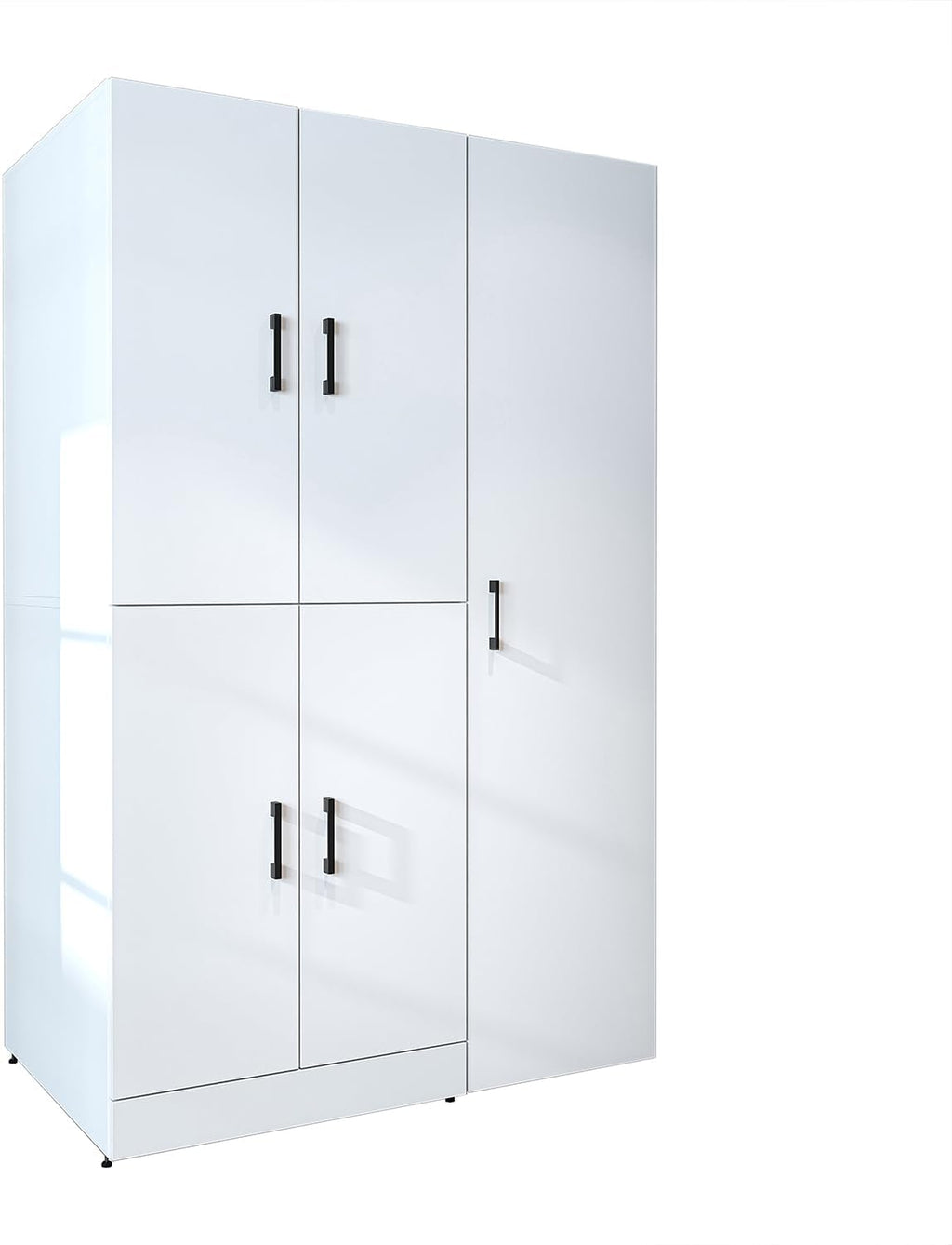 ROOMART Dora - Armoire de machine à laver - Pour sèche-linge et machine à laver - En 4 couleurs - Avec portes et panneau coulissant - Blanc - Chêne blanc - Chêne anthracite - Chêne blanc (chêne blanc)