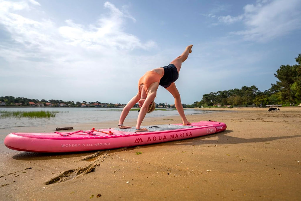 Aqua Marina Stand Up Paddle Coral 310 x 78 cm - Planche de SUP gonflable avec kit complet - Avec pagaie, pompe, sac à dos et aileron - Légère, stable et polyvalente