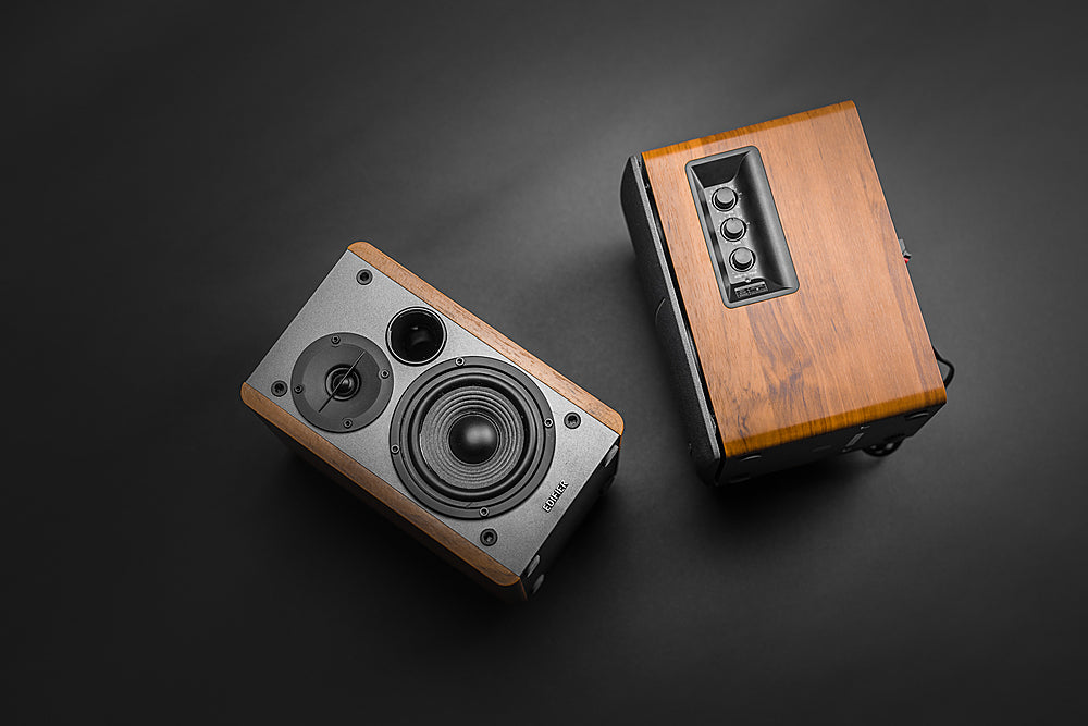 Edifier - Altavoces Estantería Bluetooth Activos R1280DB, Altavoces para Computadora - 42W RMS, Entrada Óptica - Monitores de Estudio Inalámbricos - Color Marrón