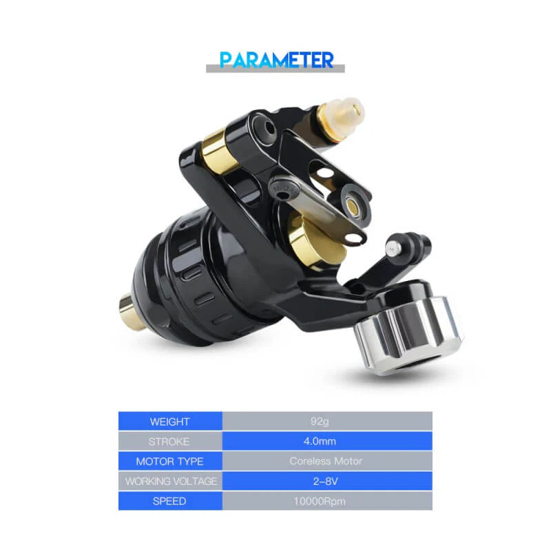 Máquina de Tatuaje Rotativa Dragonhawk X3 con Dos Muelles Personalizados, Recorrido de 4.0 mm, Motor Sin Núcleo