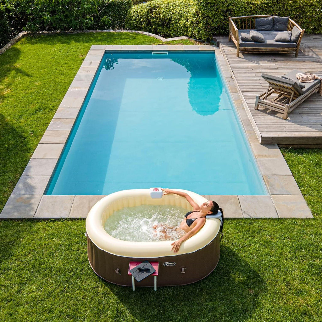 Bain à remous Gonflable, Ovale, 190 x 120 x 65 cm (550 L/145 Gal) avec Pompe intégrée 30 W