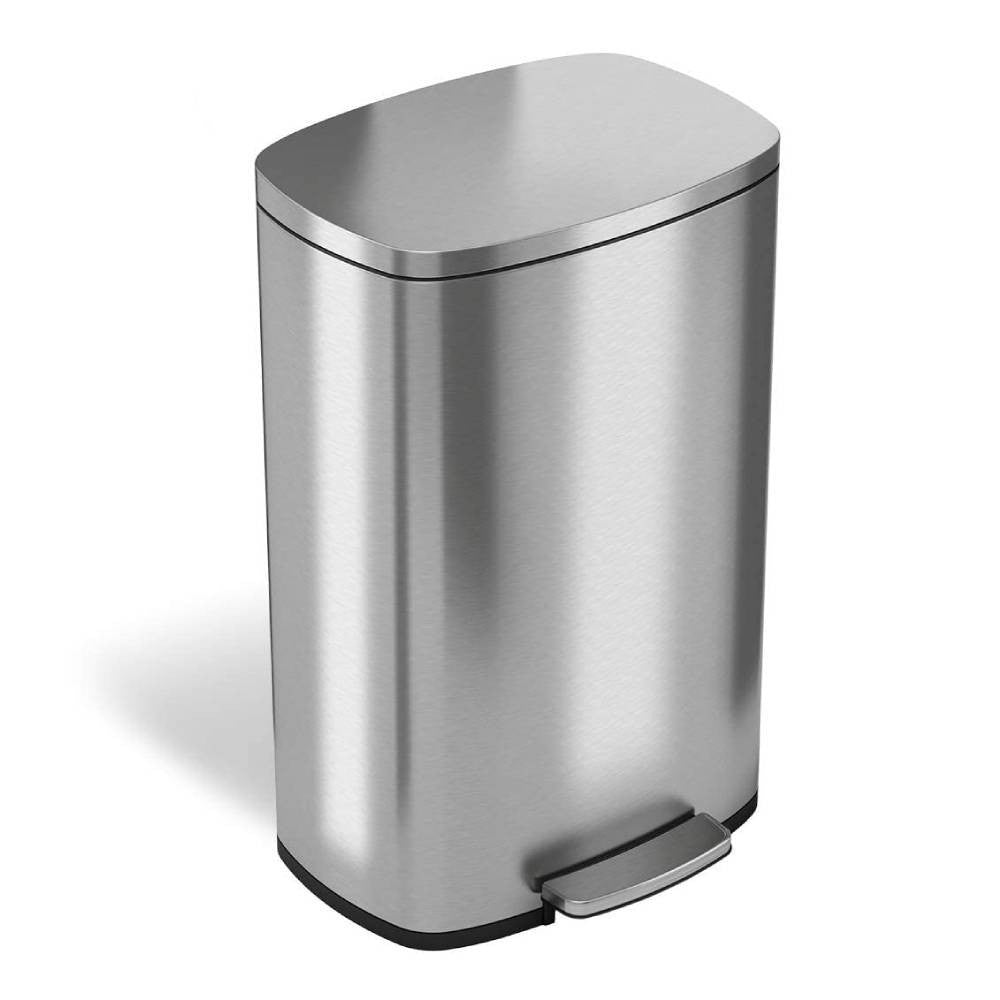 iTouchless SoftStep Bote de Basura de Cocina con Pedal de Acero Inoxidable de 13.2 galones