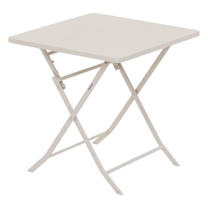 Table de jardin pliante carrée "Greensboro" pétrole 2 places en acier traité époxy - Hespéride