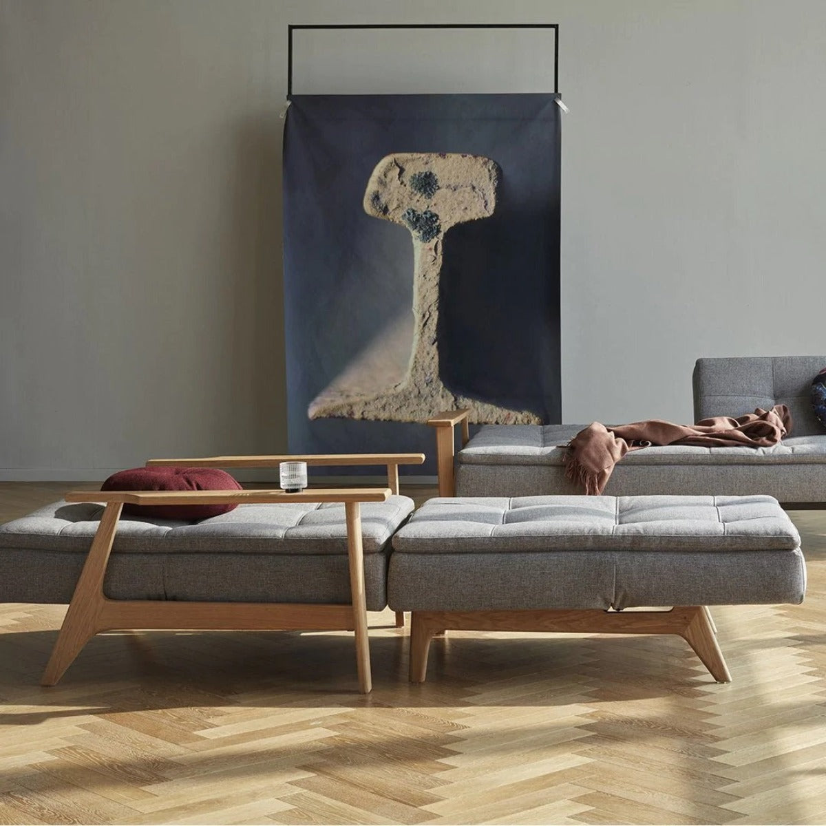 Nismaaya Adarsh Oak Wood Lounge Chair & Sofa