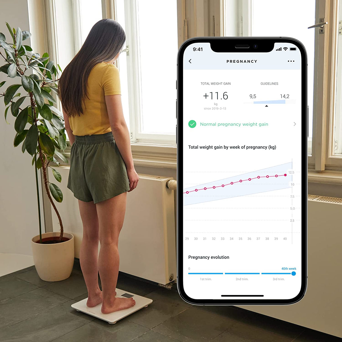 Withings Body+ - Báscula Digital Wi-Fi Inteligente con Sincronización Automática con la App del Smartphone