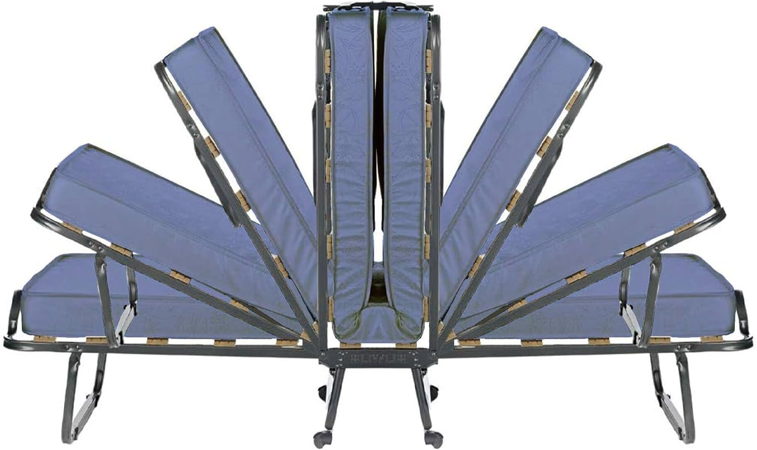 Dmora Lit pliant avec sommier à lattes et matelas, mesure 190x80x30 cm