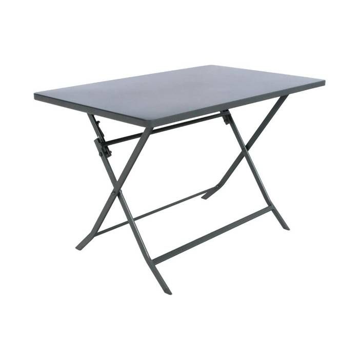 Table de jardin pliante carrée "Greensboro" pétrole 2 places en acier traité époxy - Hespéride