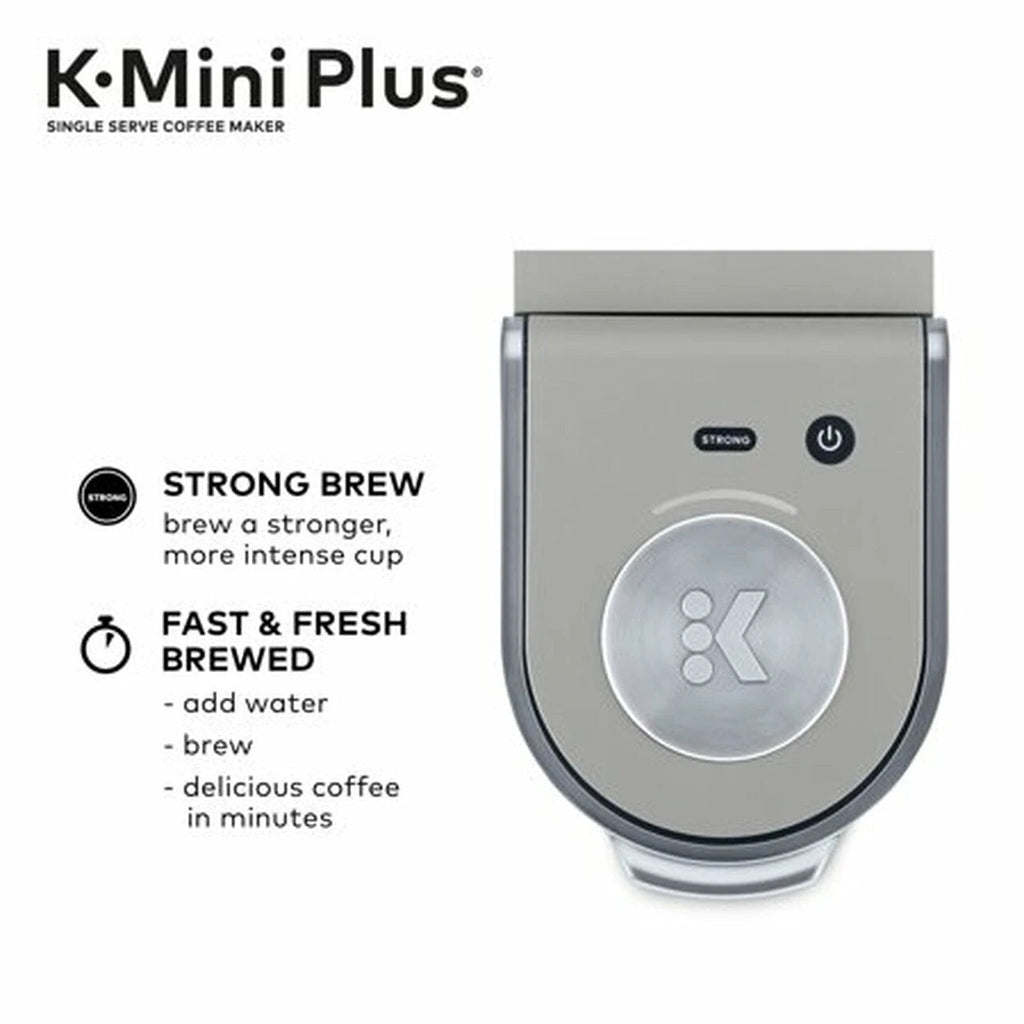 Cafetera Keurig K-Mini Plus, de una sola taza, cápsulas K-Cup, color Studio Gray