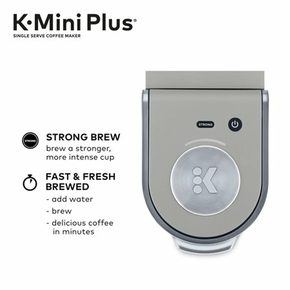 Cafetera Keurig K-Mini Plus, de una sola taza, cápsulas K-Cup, color Studio Gray