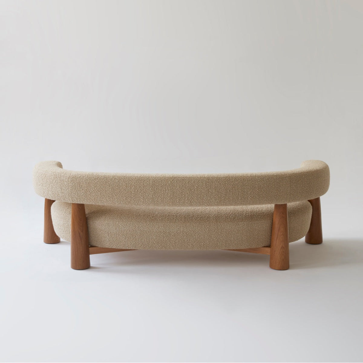 Faber 3 Seater Oak Wood Sofa White