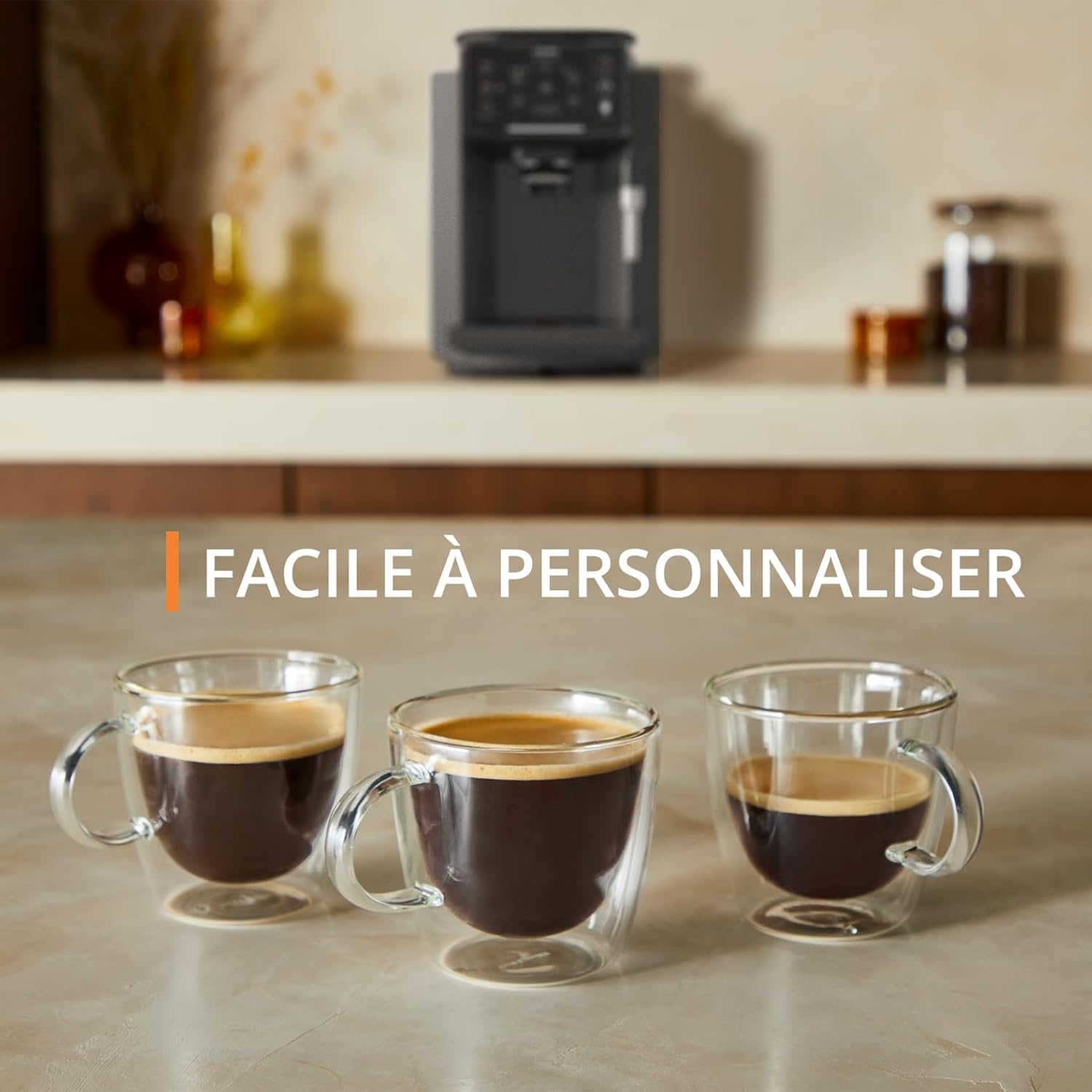 Sensation C50,Machine à café grains,5 Boissons en accès direct,Interface tactile couleur,Facile à utiliser,Nettoyage sans effort,Buse manuelle Cappuccino,Fabriqué en France EA910810 -