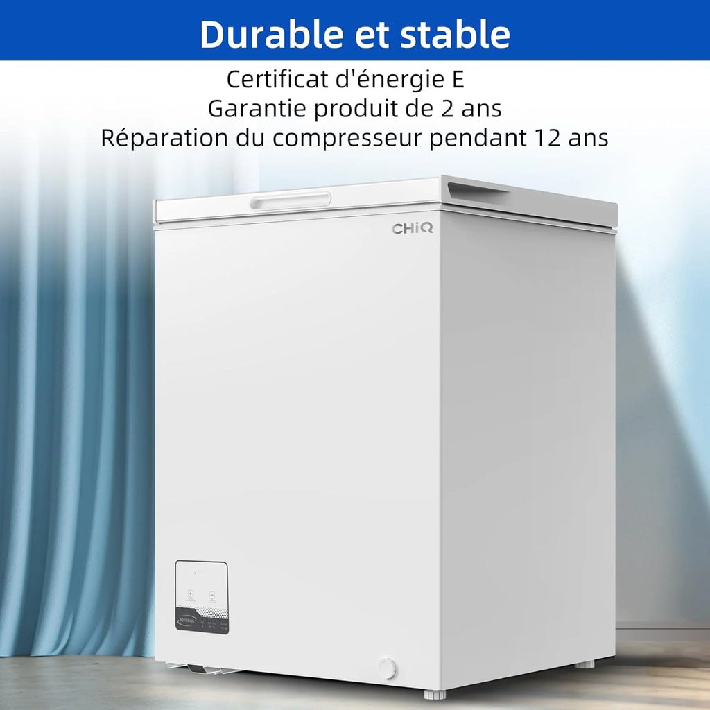 CHiQ congélateur coffre 142L, inverter, -32°C rapide, grille métal, silencieux