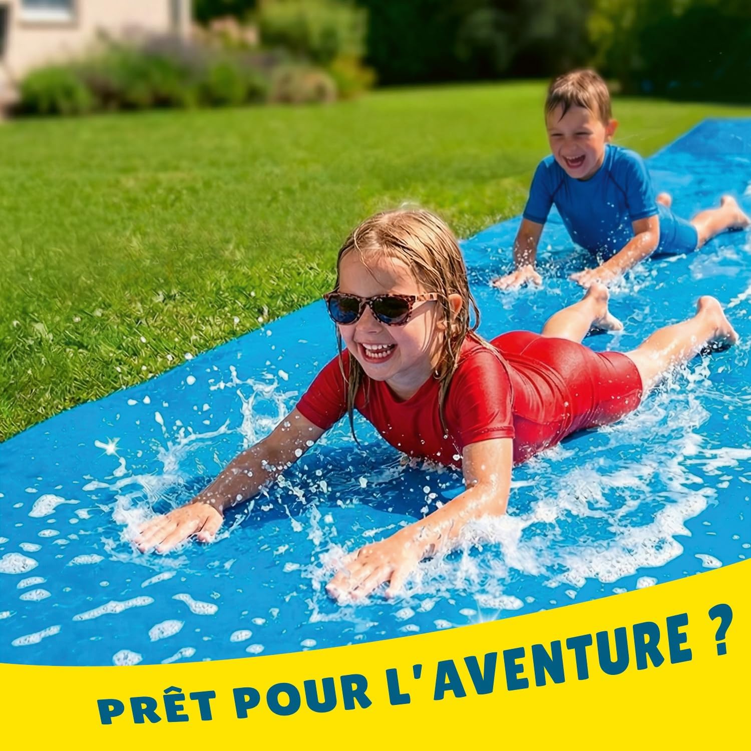 Ventriglisse Géant XXL Officiel 10 Mètres | Tapis de Glisse Qualité Premium | Slip'n Slide | Jeu Eau Plein Air | + Epais | + Rigide | + Rapide | 100% Fun | House Party | Eté | OriginalCup