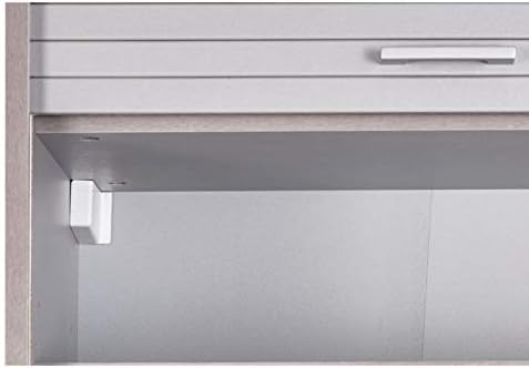 SIMMOB Meuble Haut de Cuisine Imitation Alu 3 Etagères 60 x 123,6 x 35 cm