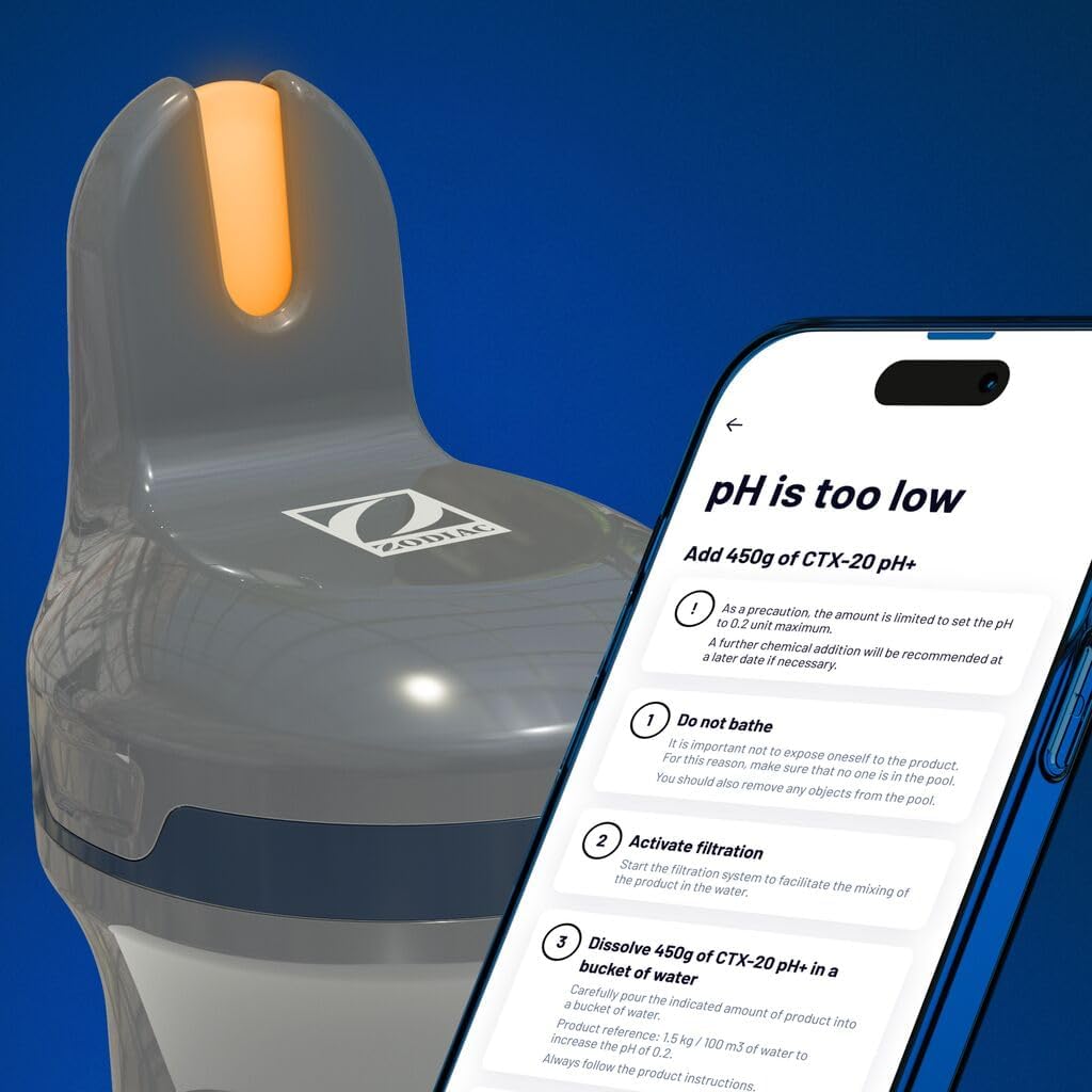 Zodiac Blue Connect Gold WA000100 Analyseur Intelligent de Piscine et Spa Système Plug & Play pour Smartphone, avertissements, pH, Chlore et température, Compatible avec l'électrolyse du sel
