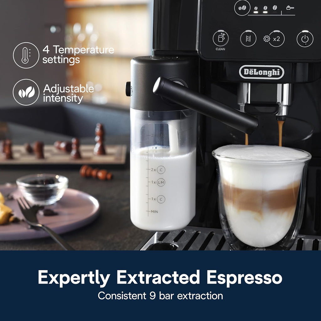 De'Longhi Magnifica Start Automatic Espresso Machine with Manual Milk Frother & Built in Grinder - 3 One-Touch Recipes, Easy-to-Clean, Home Barista Coffee Maker for Lattes, Cappuccino, Iced Coffee