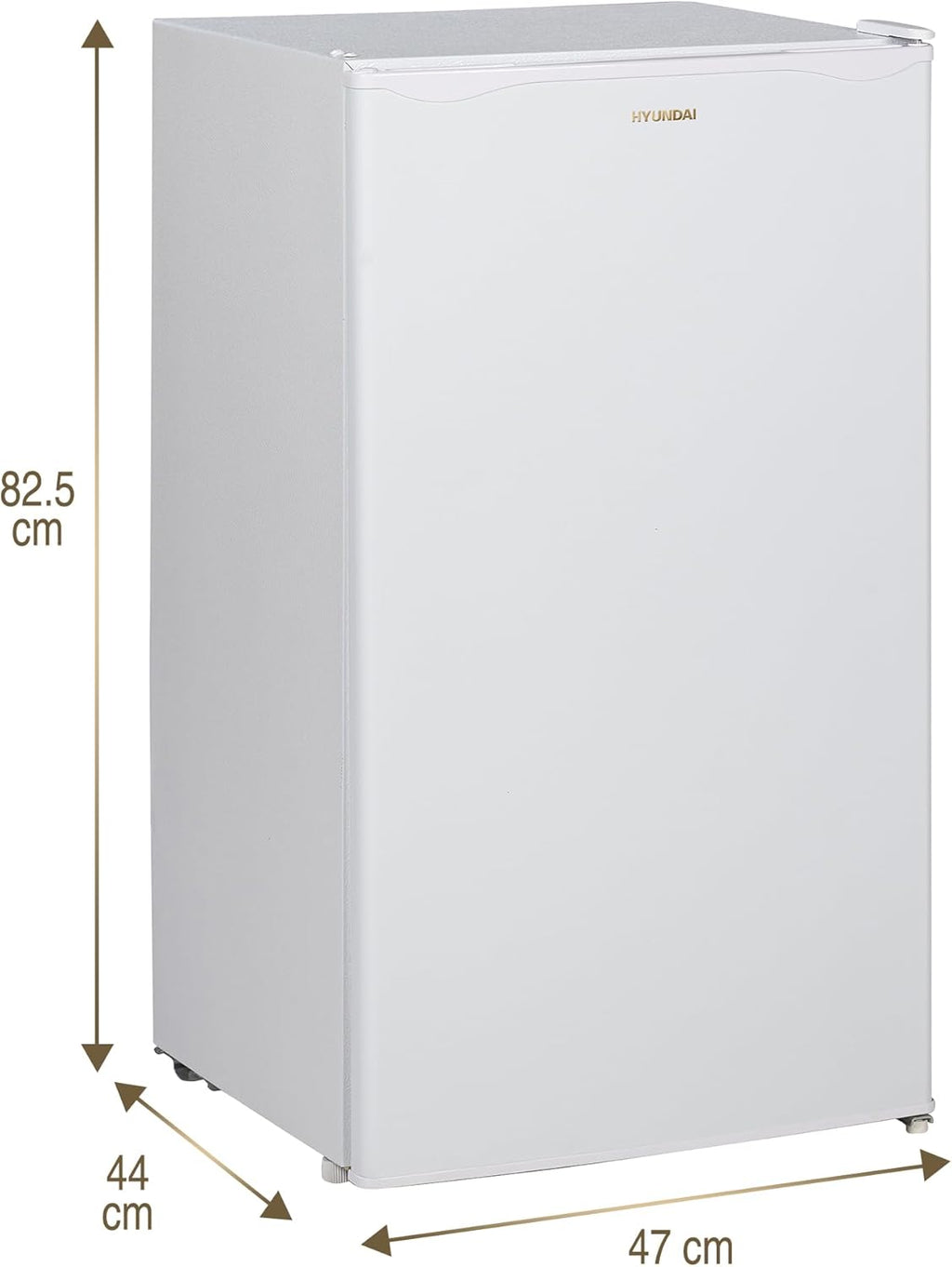 HYUNDAI Réfrigérateur Table Top 90 L Keep Fresh, Compact avec Freezer, Porte Réversible, 2 Clayettes Verre, Bac à Légumes, 41 dB (Blanc)