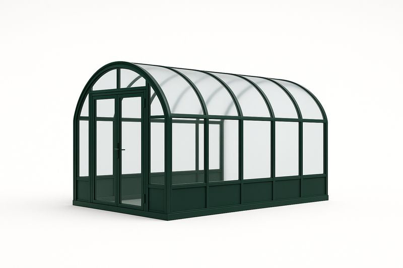 Serre Tunnel Arqué Aluminium Verre Trempé 300x200x250cm