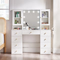 Coiffeuse verre 47 pouces miroir lumières rangement prise