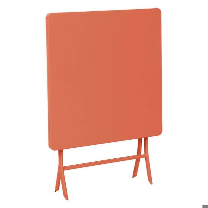 Table de jardin pliante carrée "Greensboro" pétrole 2 places en acier traité époxy - Hespéride