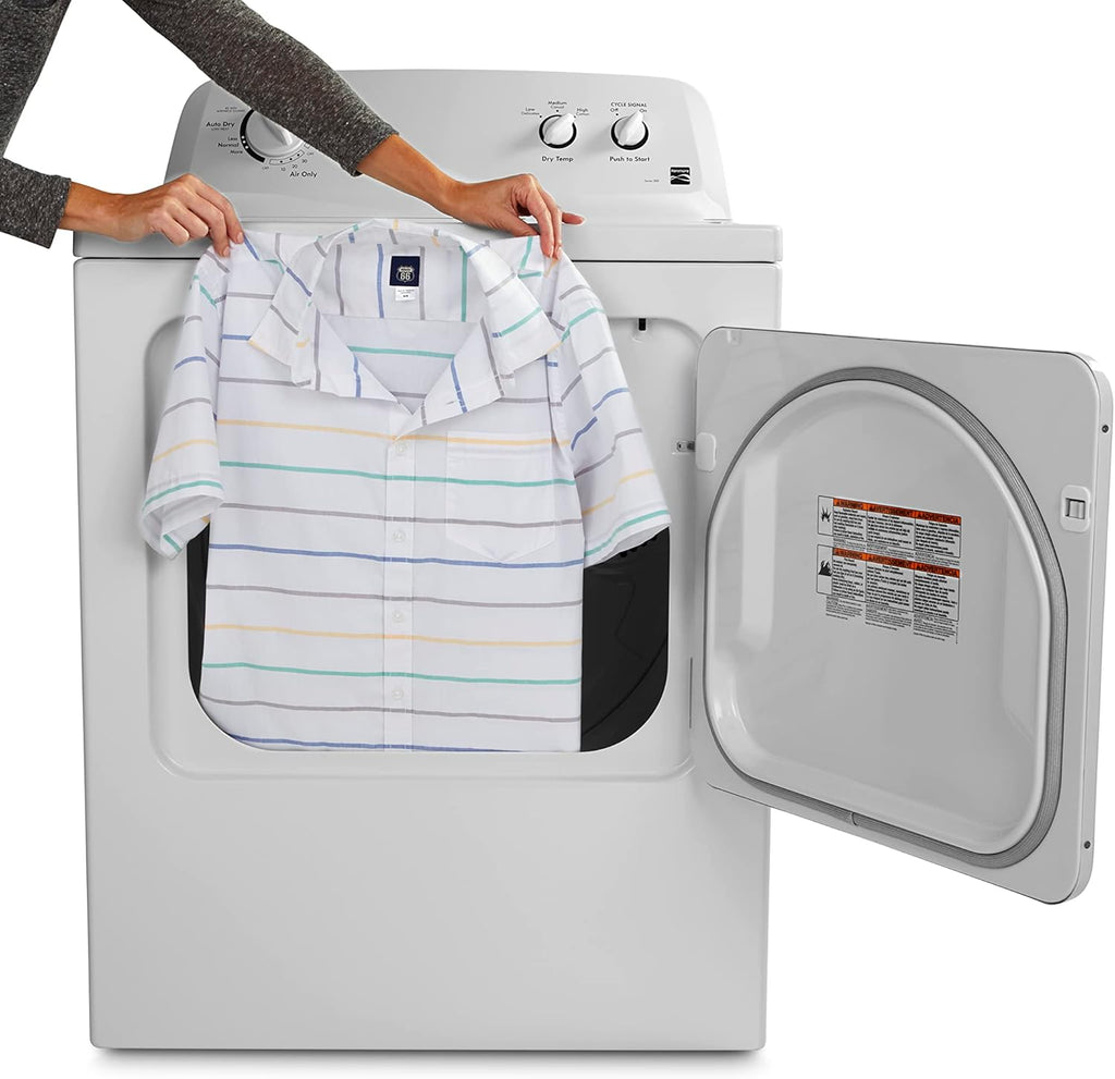 Secadora Eléctrica Kenmore de Carga Frontal de 29″ con Tecnología Wrinkle Guard y Capacidad Total de 7.0 Pies Cúbicos, Blanco