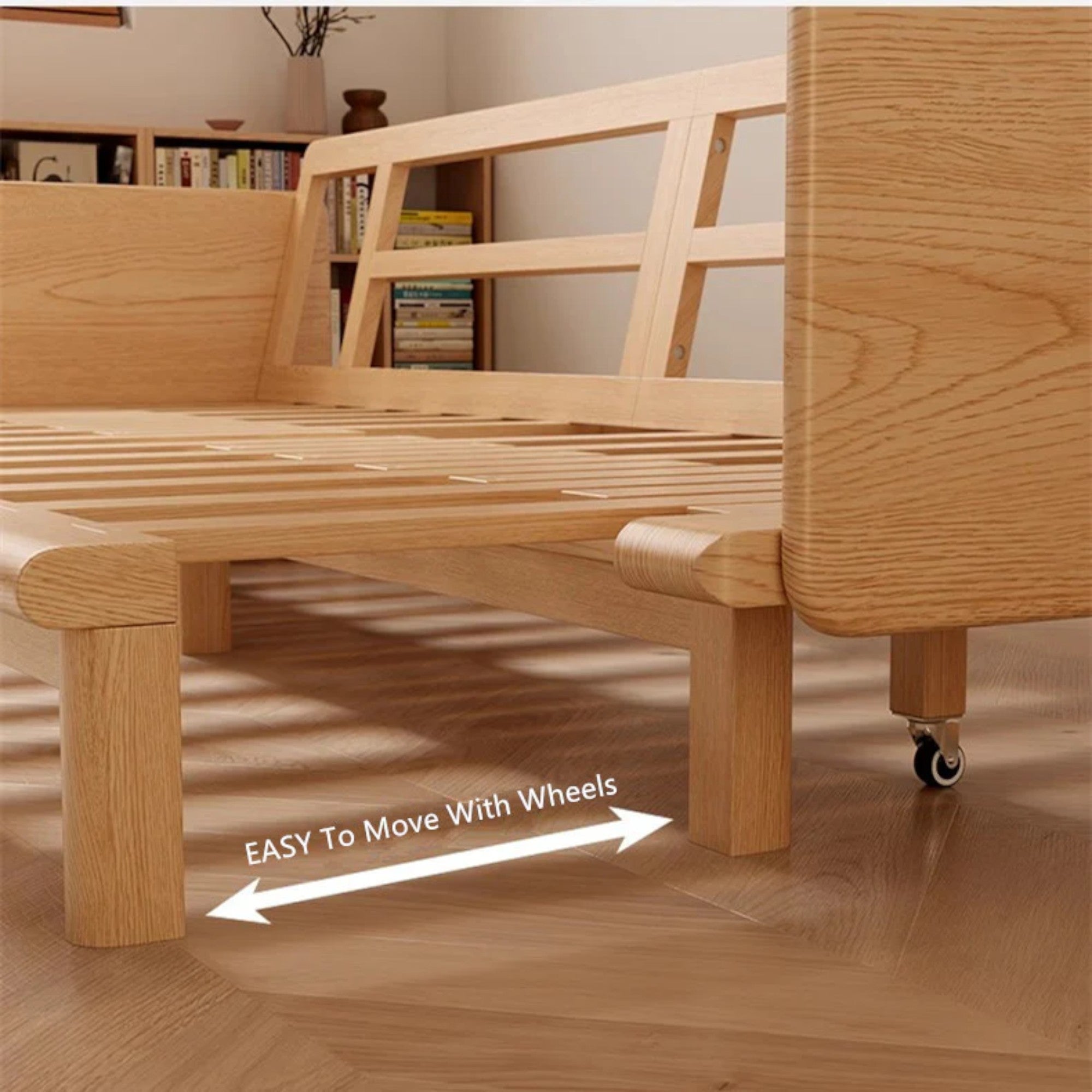Japandi Solid Wood Sofa Bed