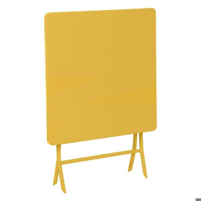 Table de jardin pliante carrée "Greensboro" pétrole 2 places en acier traité époxy - Hespéride