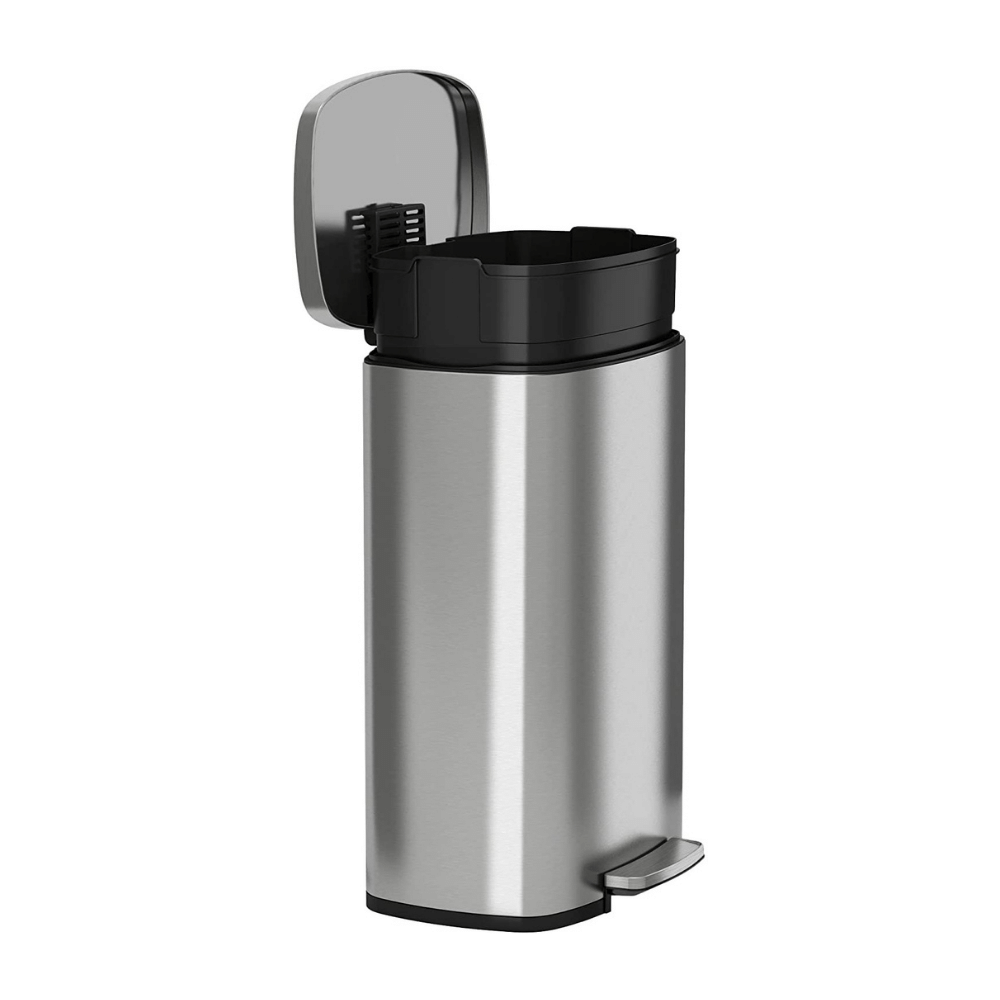 iTouchless SoftStep Bote de Basura de Cocina con Pedal de Acero Inoxidable de 13.2 galones