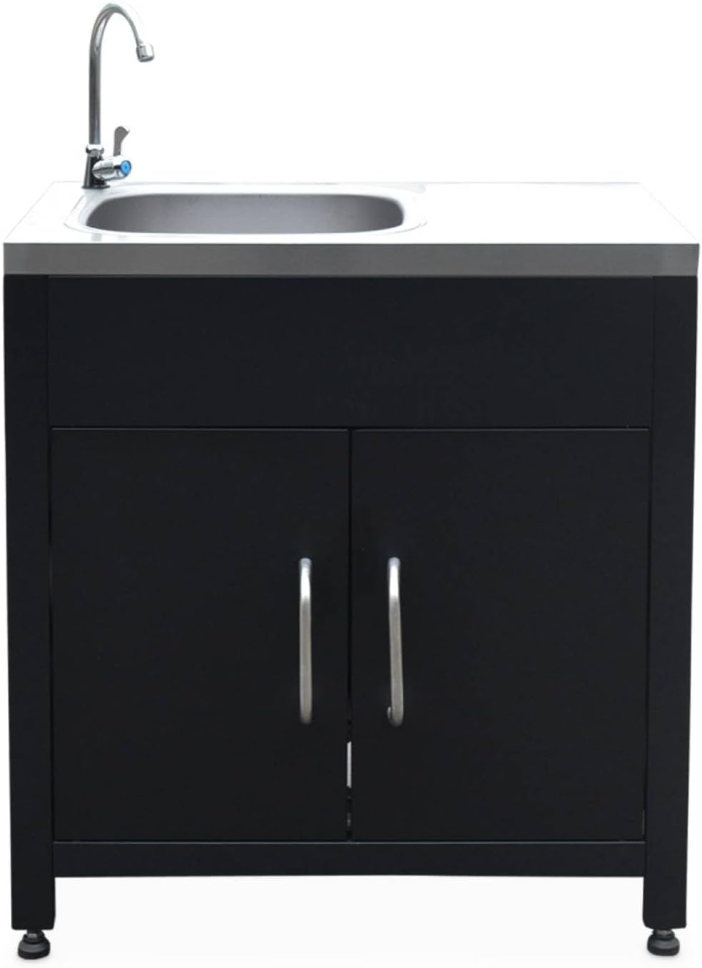 sweeek - Meuble de Cuisine extérieure en Acier avec évier L80cm