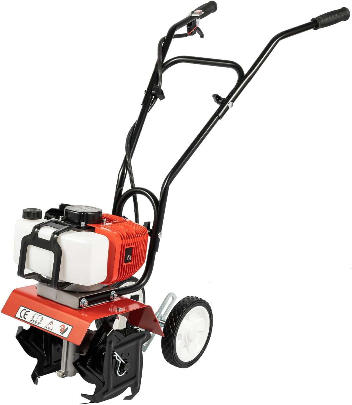 Motoculteur à Essence 52 CC 2 Temps 1,9 KW Motobineuse à Essence, motoculteur cultivateur avec Moteur monocylindre refroidi par air, motoculteurs pour Jardins, motobineuse Thermique