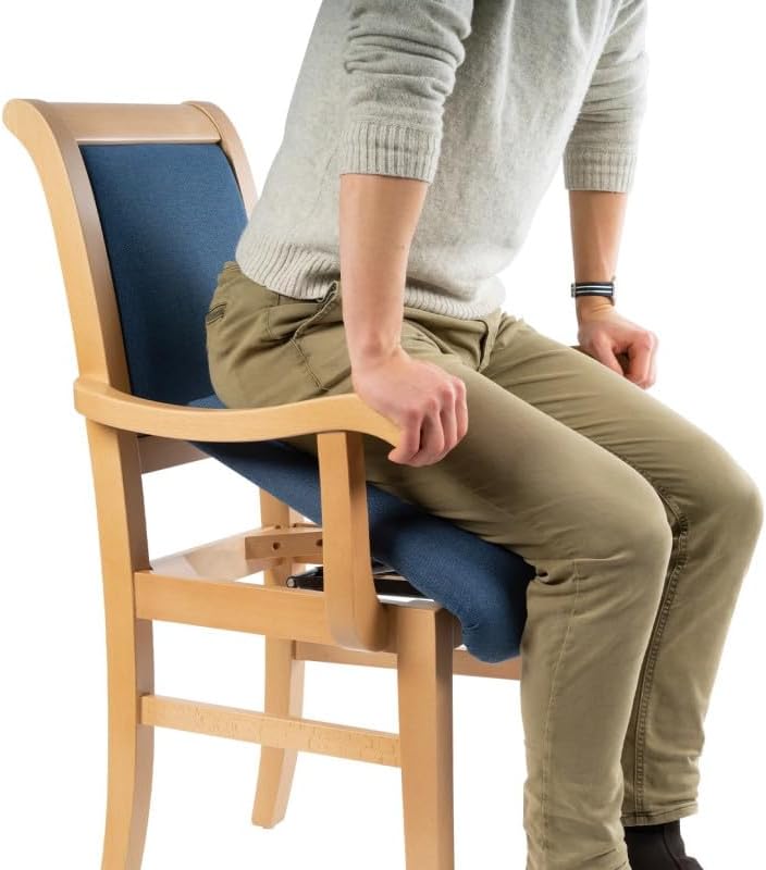 APLOS Chaise d'aide à la levée Suzanne, Bascule Automatique réglable, Chaise Ergonomique collectivité pour Seniors et Personnes à Mobilité Réduite, Tissu Design et résistant
