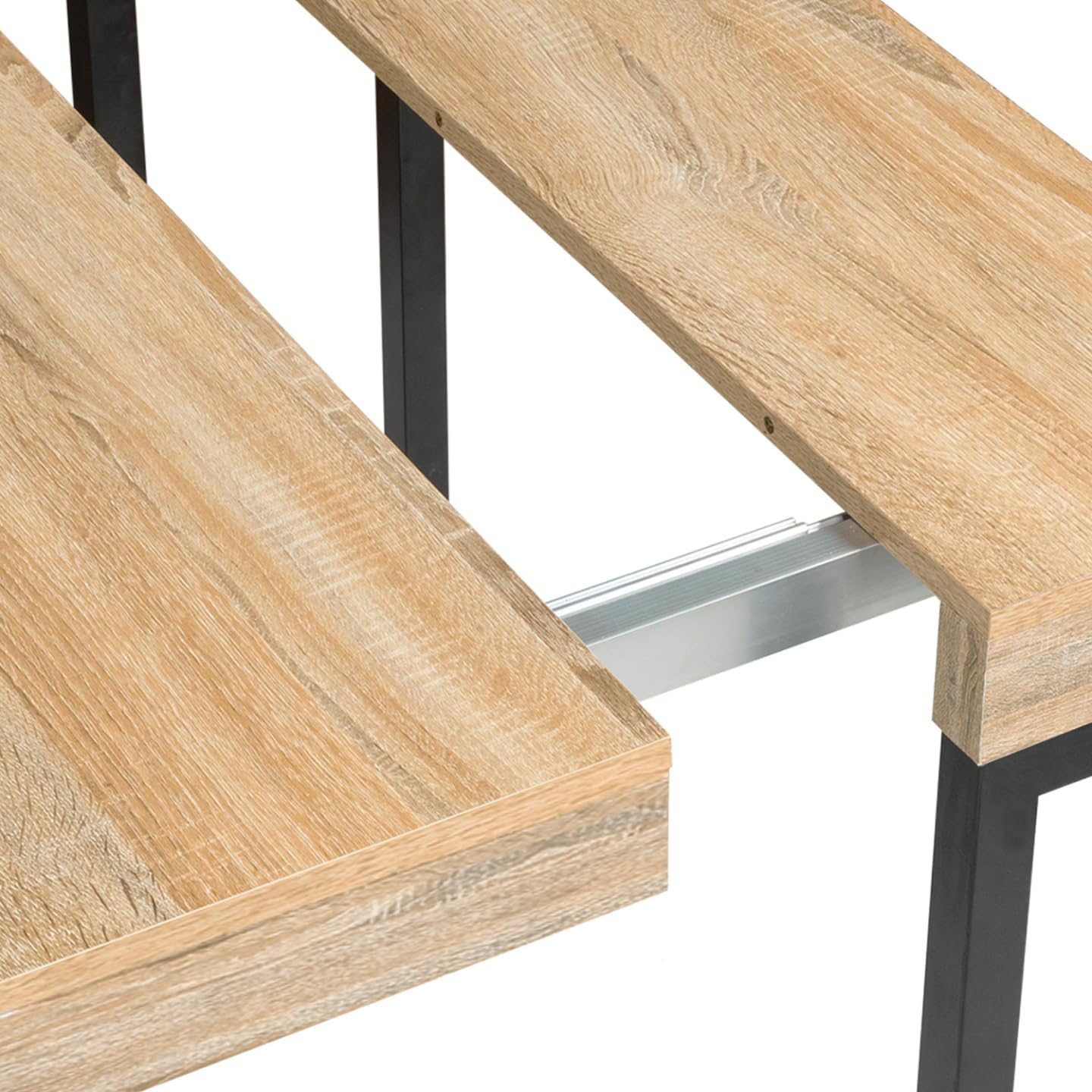 IDMarket - Table Console Extensible Toronto 10 Personnes 235 cm Design Industriel