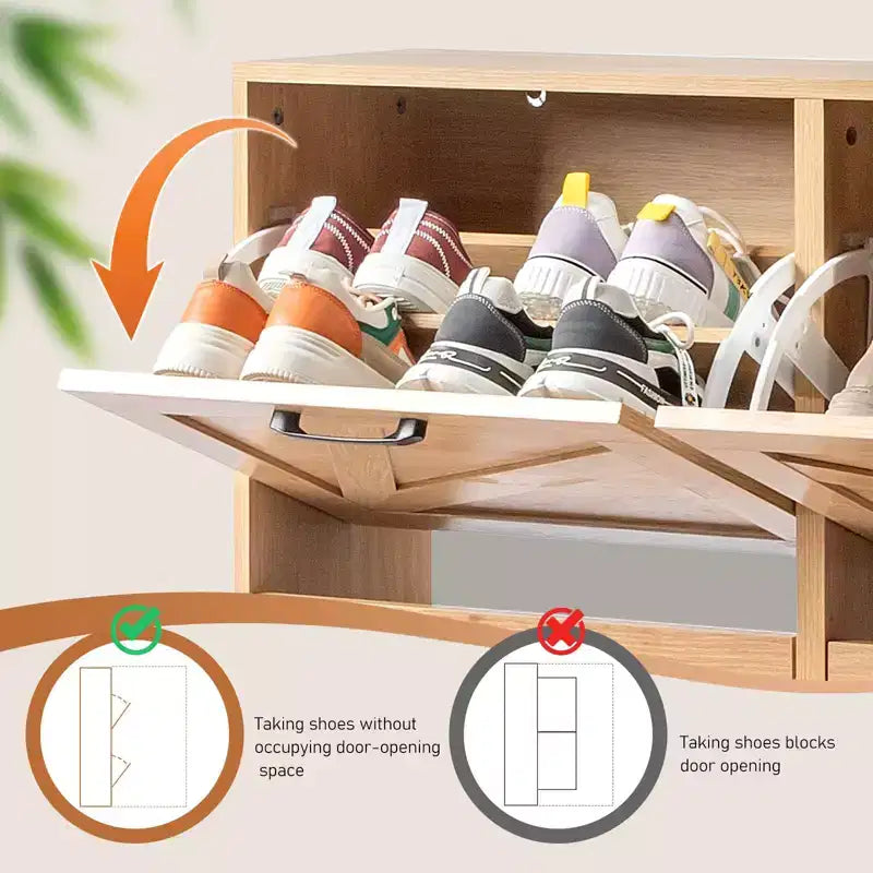 Meuble à chaussures Karl Home en bois à 6 tiroirs basculants