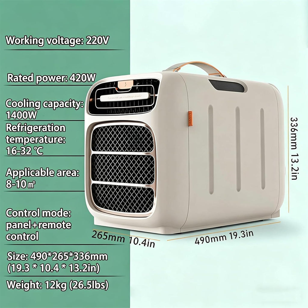 Climatiseur Portable 5121 Btu, Refroidissement Et Chauffage Rapides, Déshumidification, Basse Consommation (500 W), 3 Vitesses De Ventilation