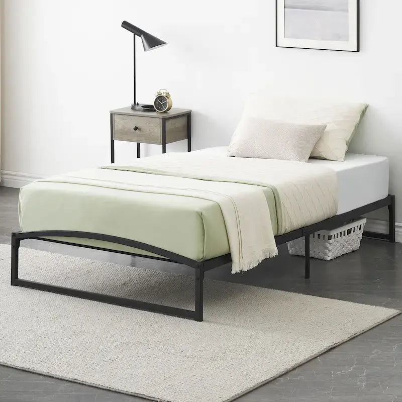 Cadre de lit plateforme en métal profil bas de 10 pouces