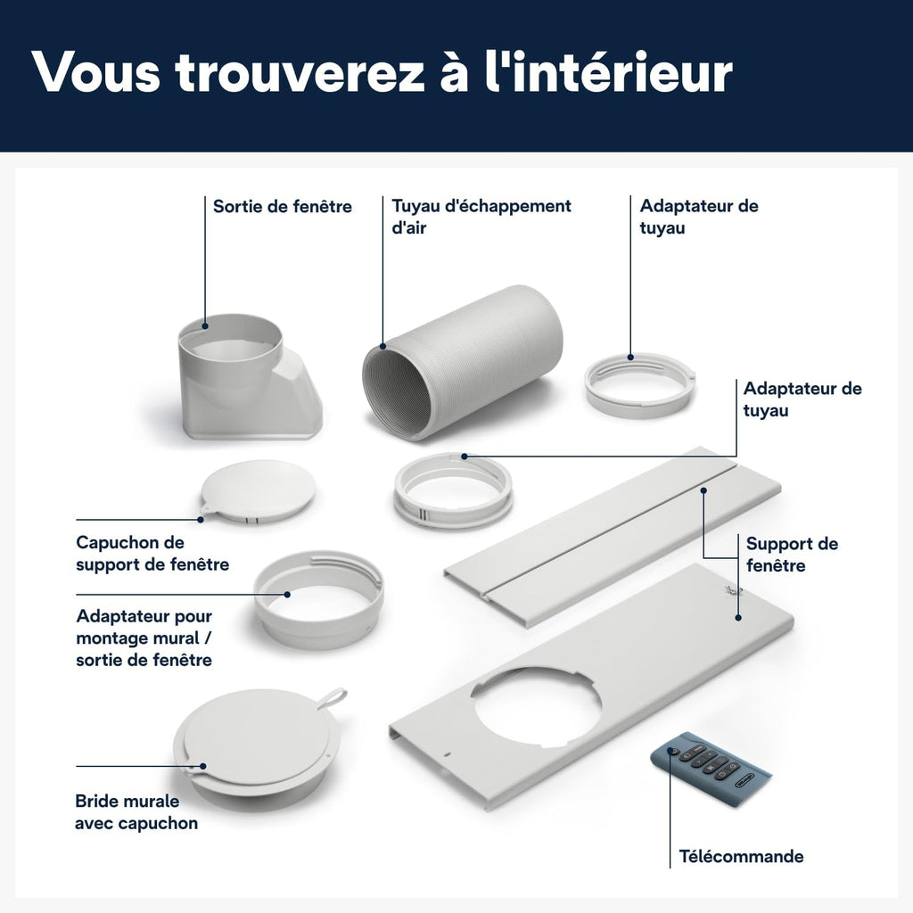 De'Longhi Pinguino PAC EX105 Climatiseur mobile avec technologie EcoRealFeel 10 000 BTU/h, pour pièces jusqu'à 100 m³, fonction déshumidification et ventilation, minuterie 24 heures, classe