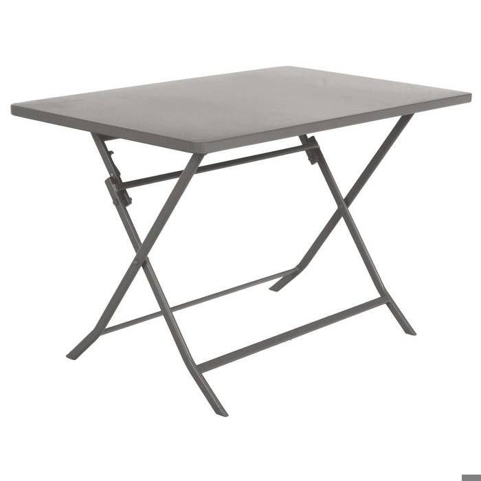 Table de jardin pliante carrée "Greensboro" pétrole 2 places en acier traité époxy - Hespéride