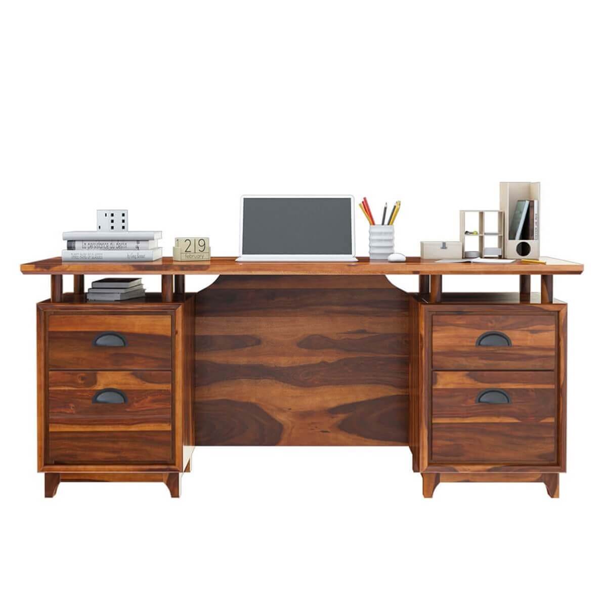 Nismaaya Acco Solid Wood Large Home Office Modern Executive Desk