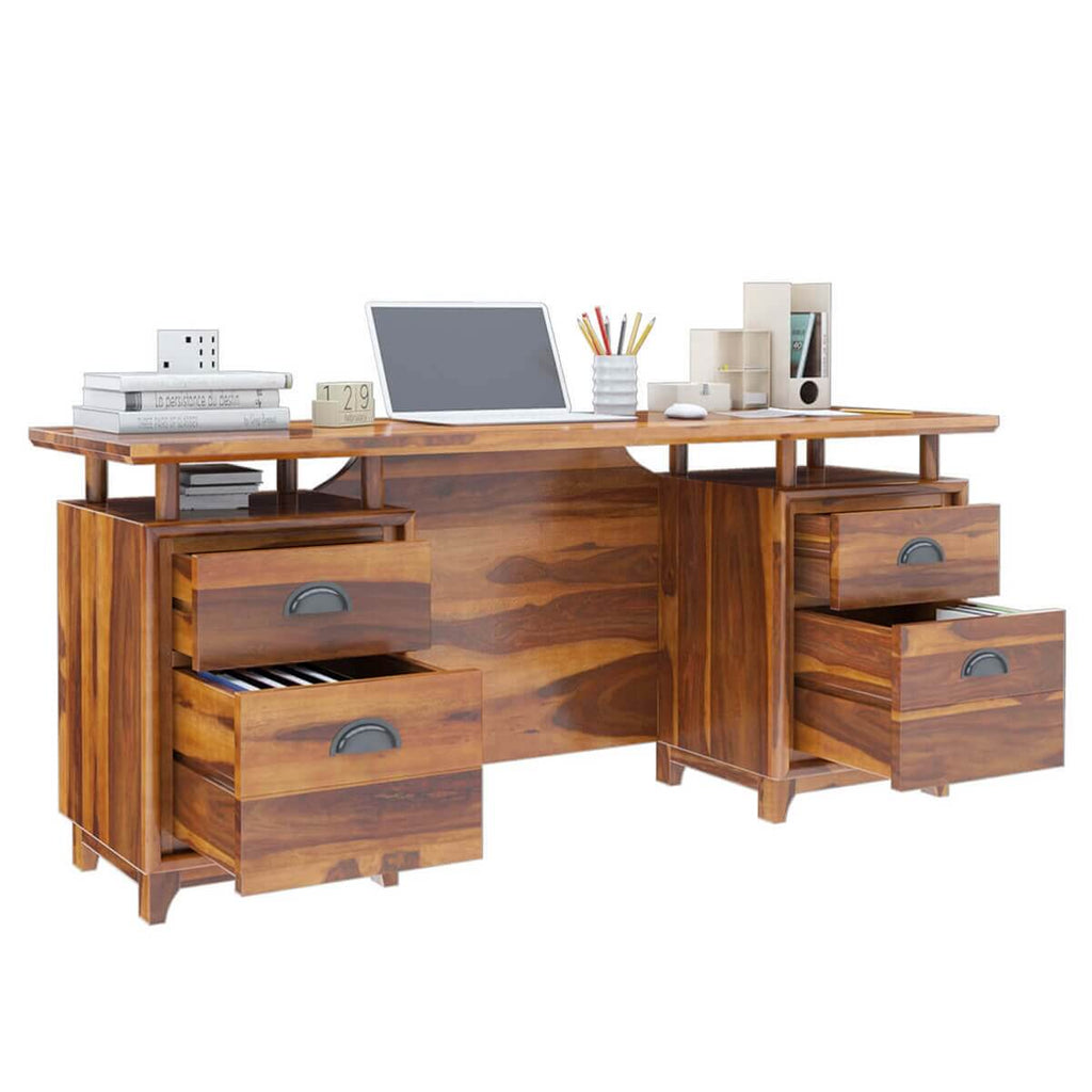 Nismaaya Acco Solid Wood Large Home Office Modern Executive Desk
