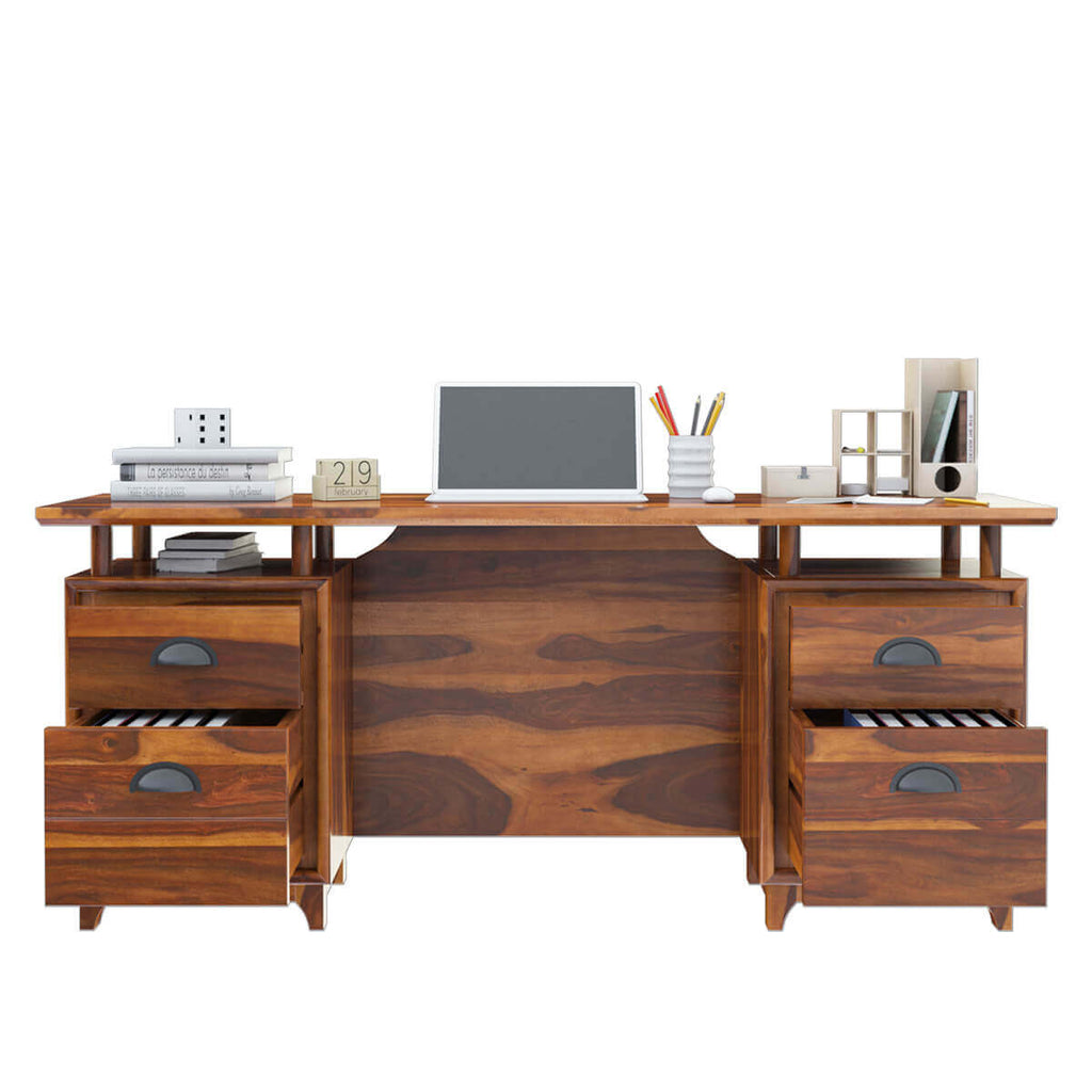 Nismaaya Acco Solid Wood Large Home Office Modern Executive Desk