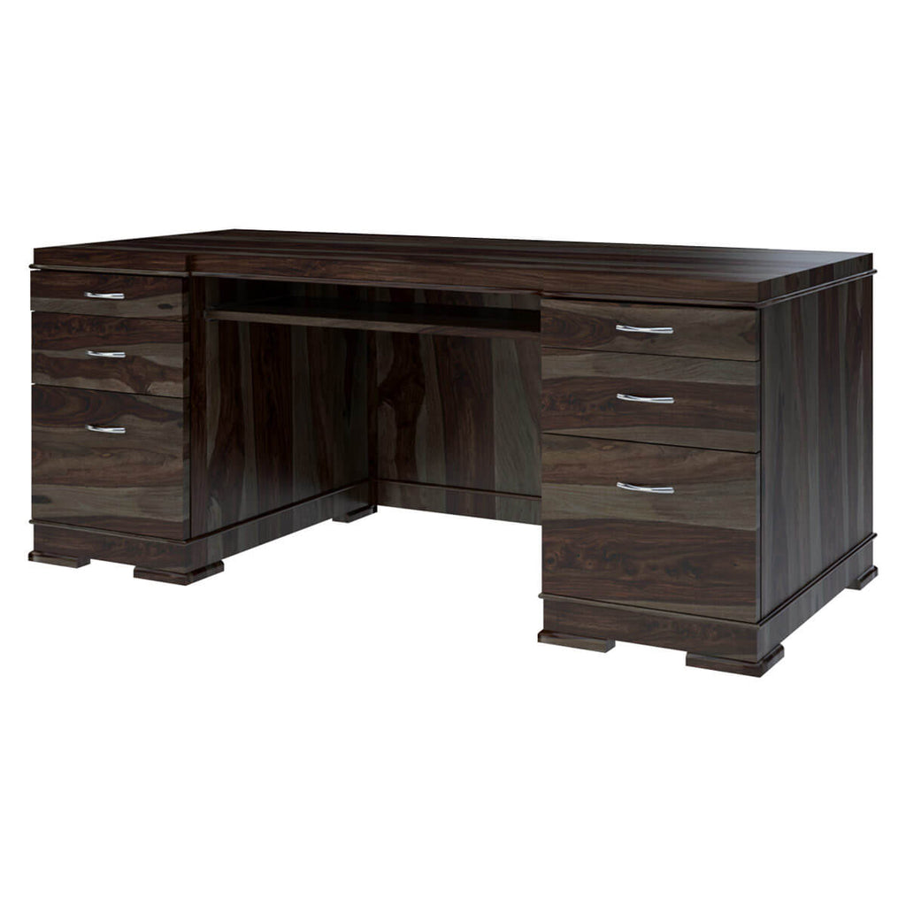 Nismaaya Acelin Modern Solid Wood Office Executive Desk With Keyboard Tray