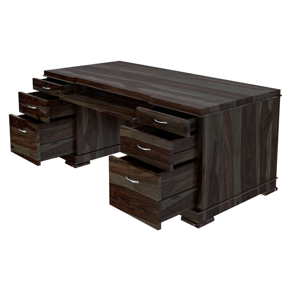Nismaaya Acelin Modern Solid Wood Office Executive Desk With Keyboard Tray