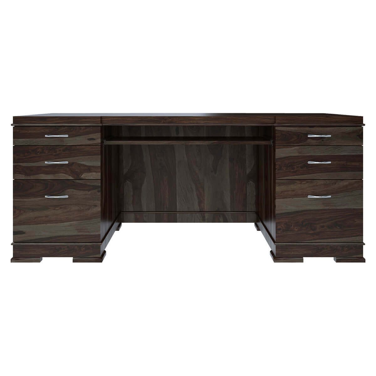 Nismaaya Acelin Modern Solid Wood Office Executive Desk With Keyboard Tray